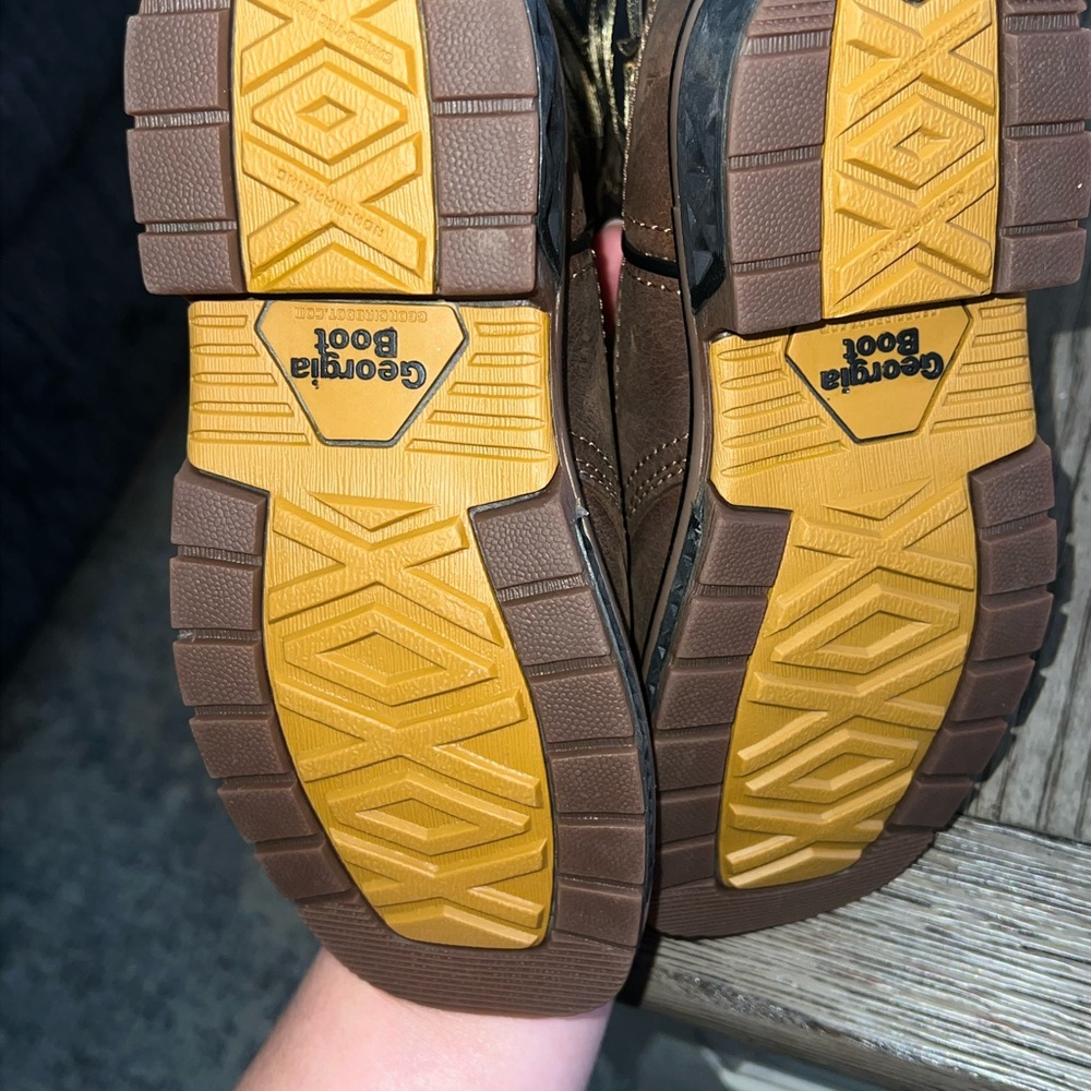 NWT - Kids Georgia Boot Brown and Black Leather Boots - Picture 5 of 6